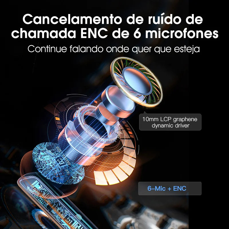 ANC fone de ouvido sem fio